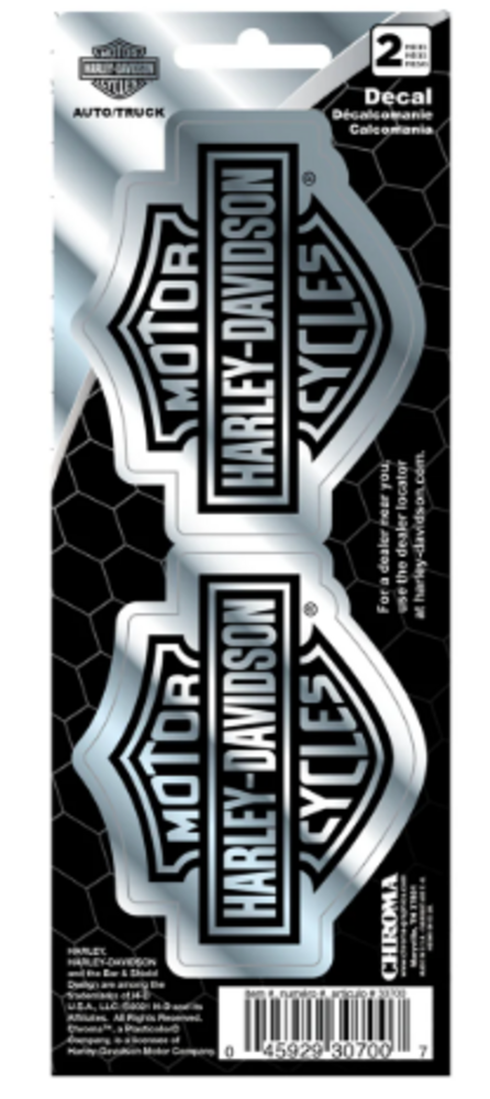 galeria KIT 2 ADESIVOS CROMADOS H-D BAR & SHIELD