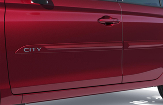 FRISO DE PORTAS COM LOGO CROMADO - Vermelho supernova