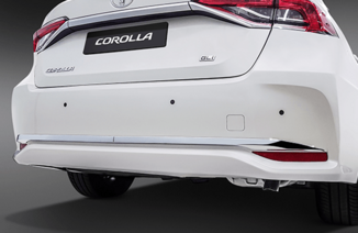 Aplique cromado do para-choque traseiro