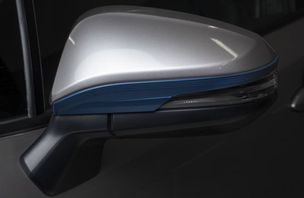 galeria Aplique azul do retrovisor