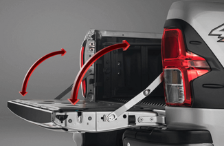 Assistente de abertura da caçamba