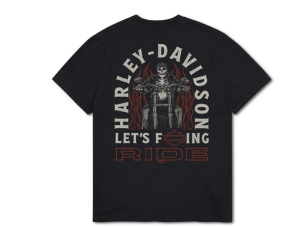 galeria CAMISETA MASCULINA H-D "LET'S F**KING RIDE" SKULL