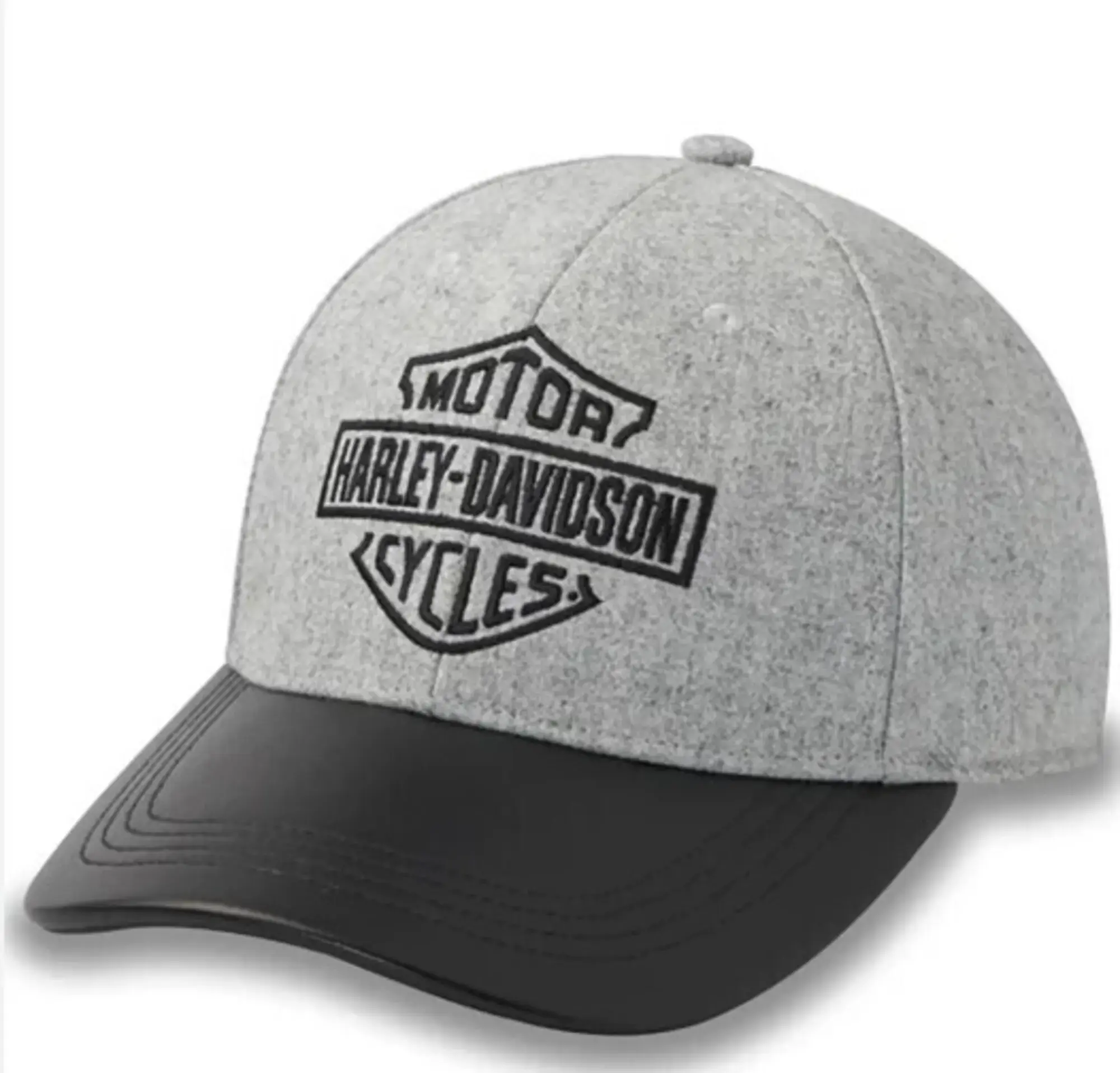 galeria BONÉ FEMININO DE LÃ E ABA EM COURO H-D B&S