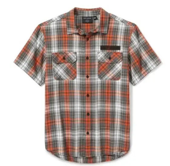 CAMISA MASCULINA XADREZ H-D ORANGE