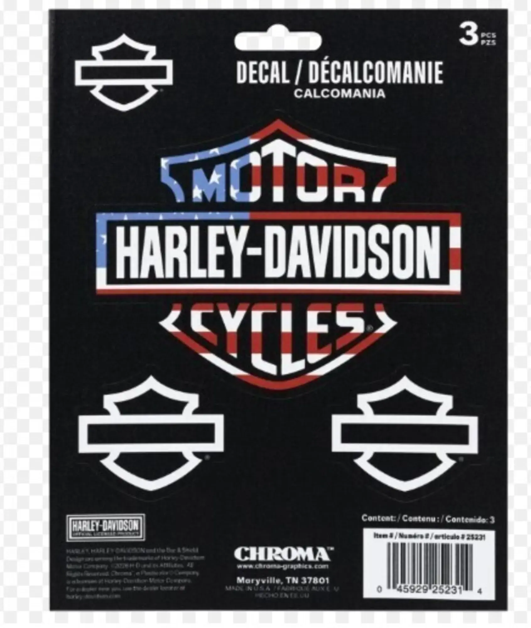 galeria KIT 3 ADESIVOS H-D FLAG