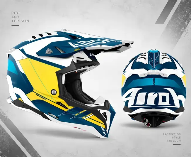 CAPACETE AIROH AVIATOR 3 SABER BLUE MATT 60