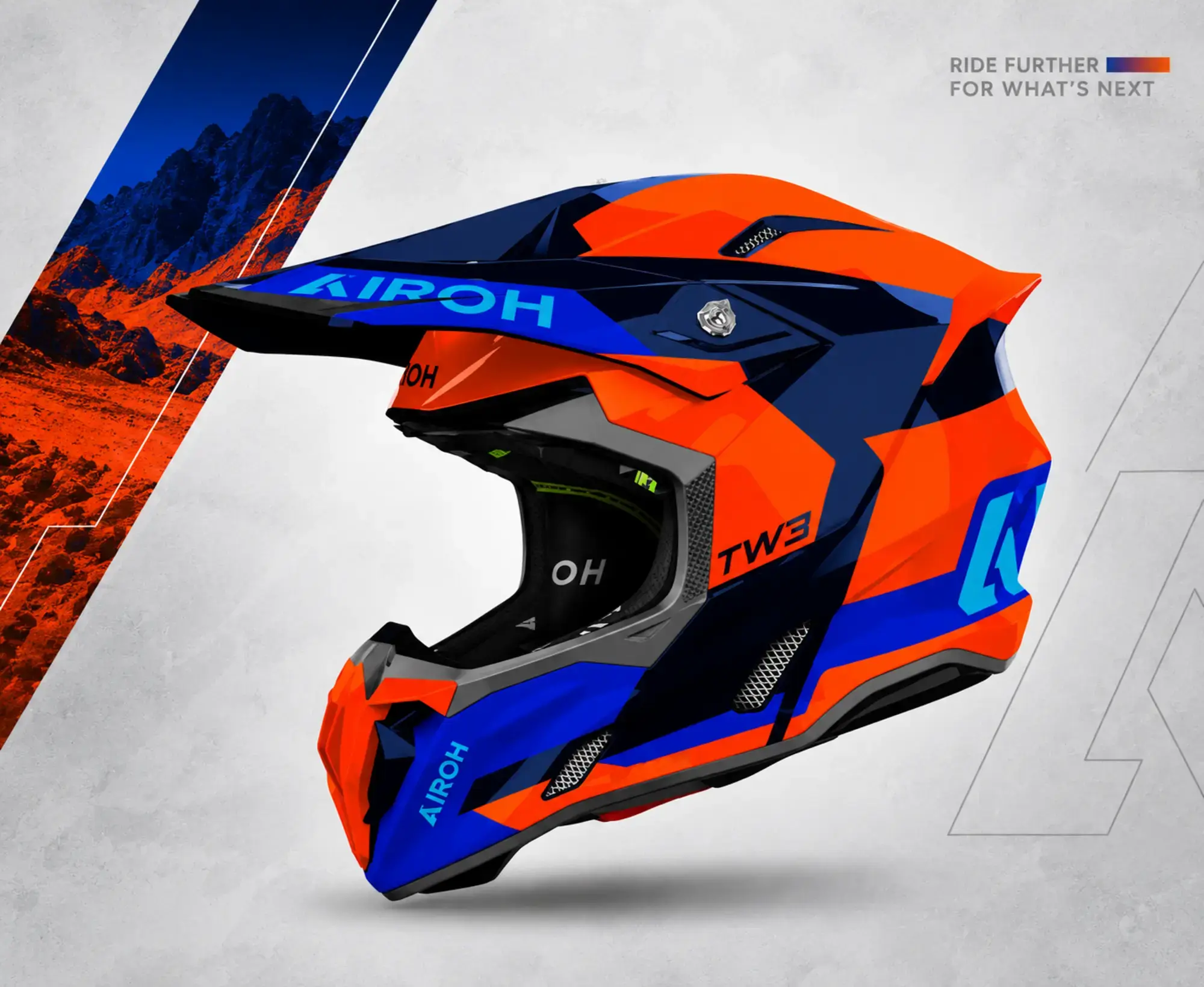 galeria CAPACETE AIROH TWIST 3 FANCY ORANGE/BLUE GLOSS 62