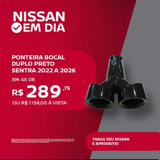 PONTEIRA bocal duplo preto SENTRA 2022 A 2026
