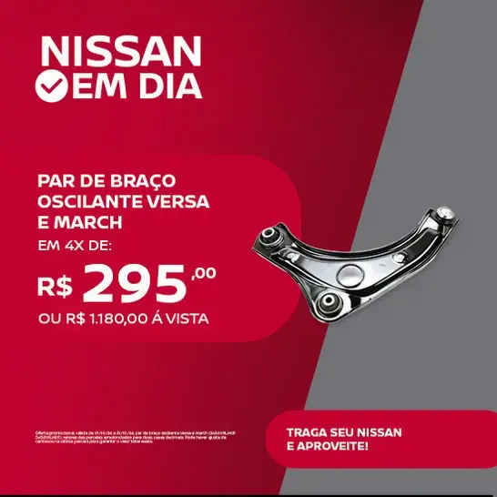 Substituição par de braço oscilante Versa e March 