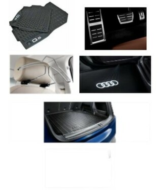 galeria Kit Confort Audi Q5 (Jg de Tapetes, Jg de Pedaleira, Audi Beam, Cabide e Protetor do Porta Malas)