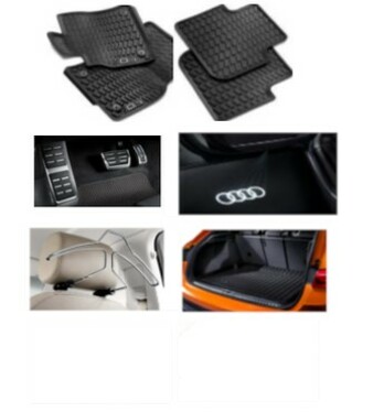 galeria Kit Confort Audi Q3 (Jg de Tapetes, Jg de Pedaleira, Audi Beam, Cabide e Protetor do Porta Malas)