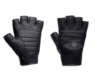 LUVA DE COURO/MESH MEIO DEDO MASCULINA SKULL