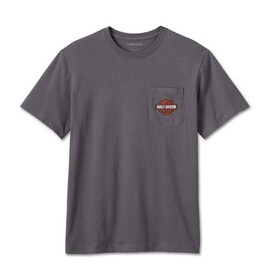 CAMISETA MASCULINA COM BOLSO B&S GRAY