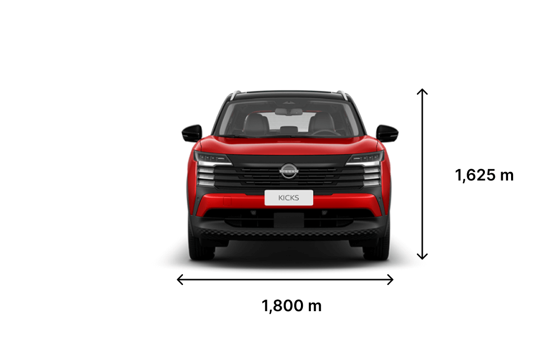 Novo Nissan Kicks 2026 altura e largura 