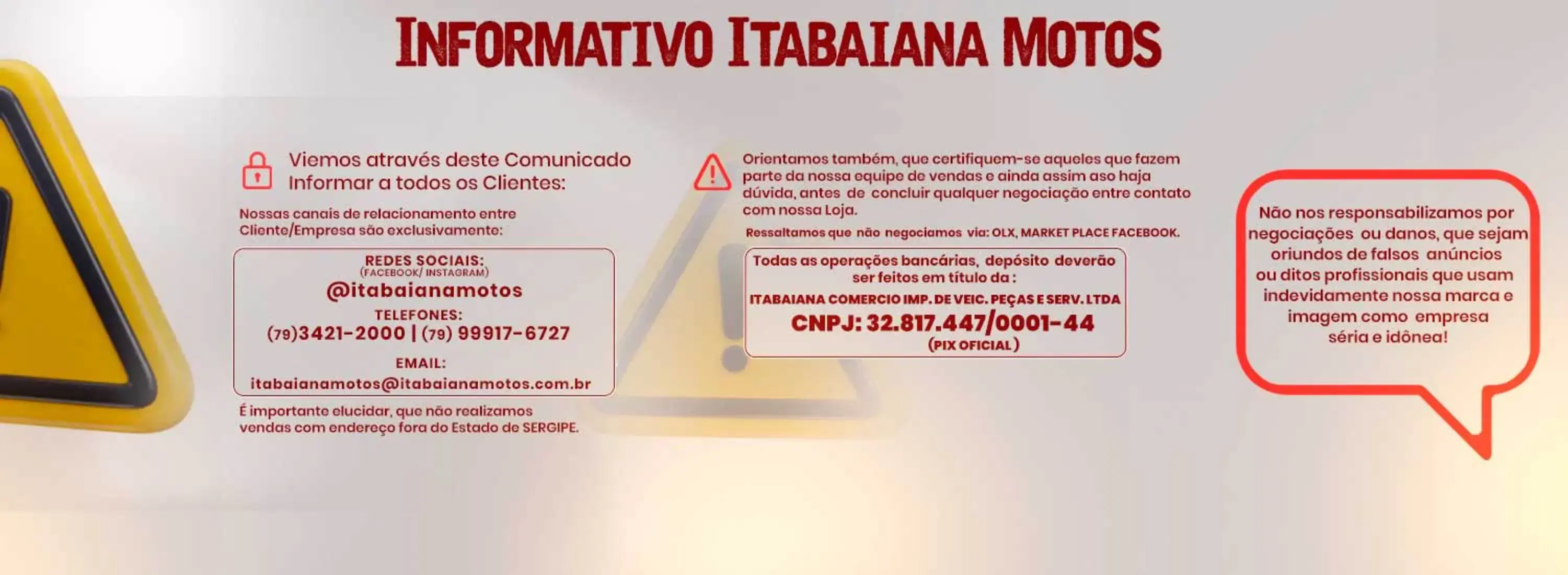 Informativo Itabaiana Motos