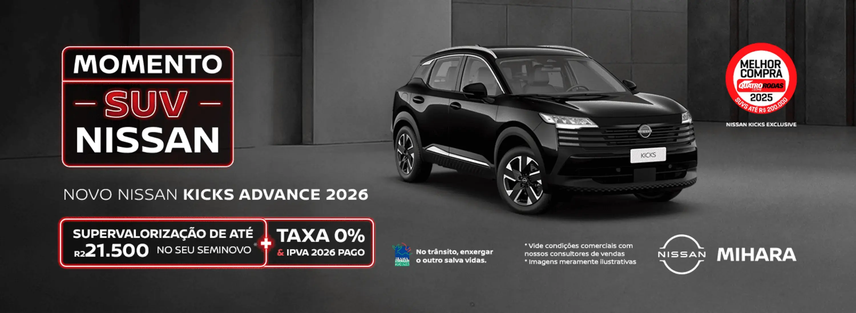 MOMENTO SUV NISSAN NOVO KICKS ADVANCE 2026 