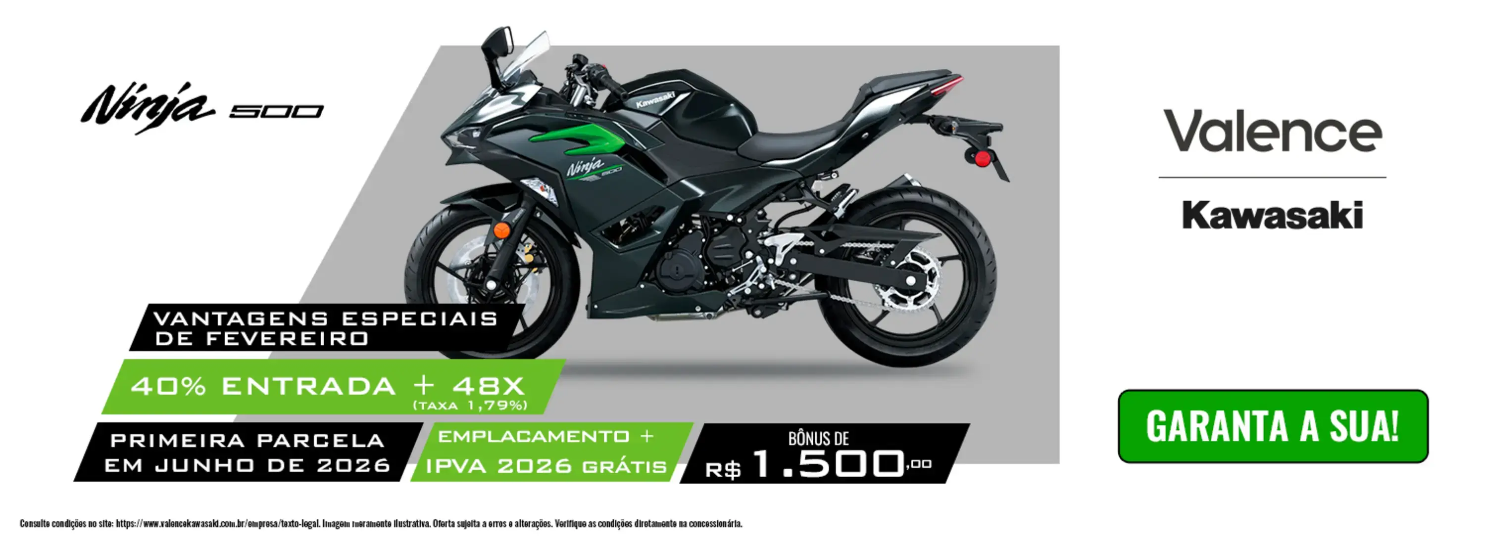 NINJA 500 OFERTA FEVEREIRO