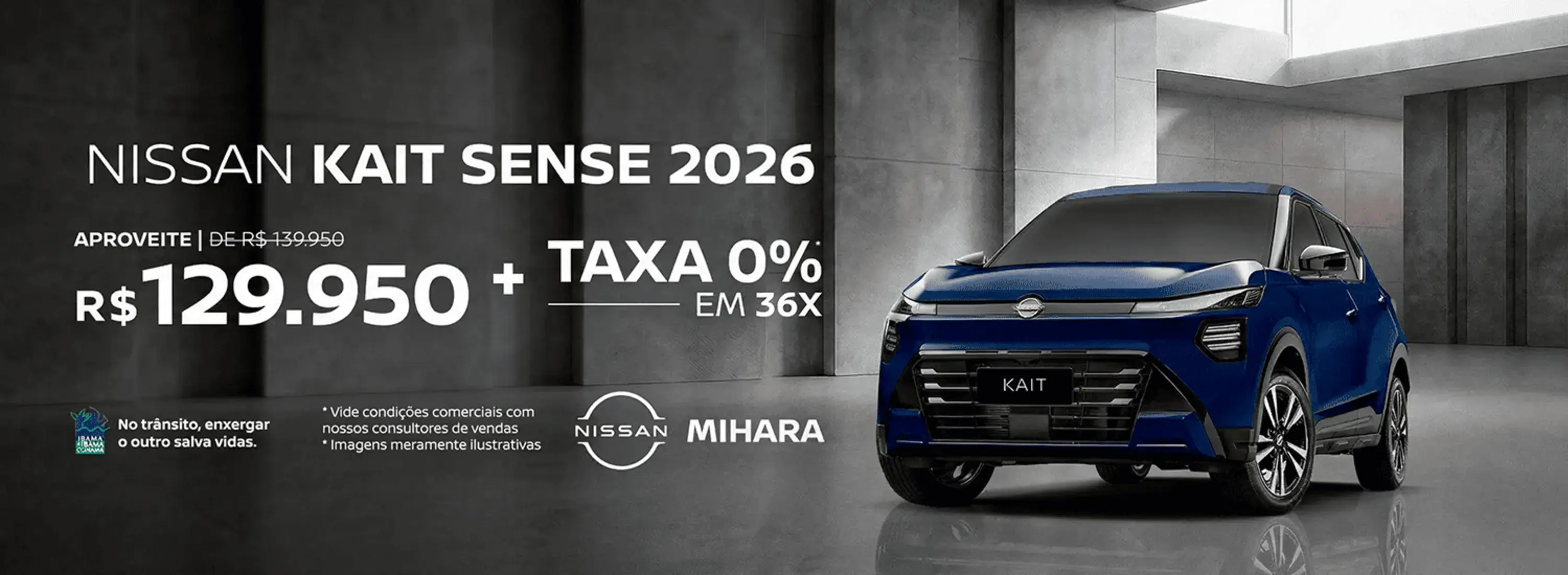 NISSAN KAIT SENSE 2026 APROVEITE R$ 129.950,00 + TAXA ZERO EM 36X 