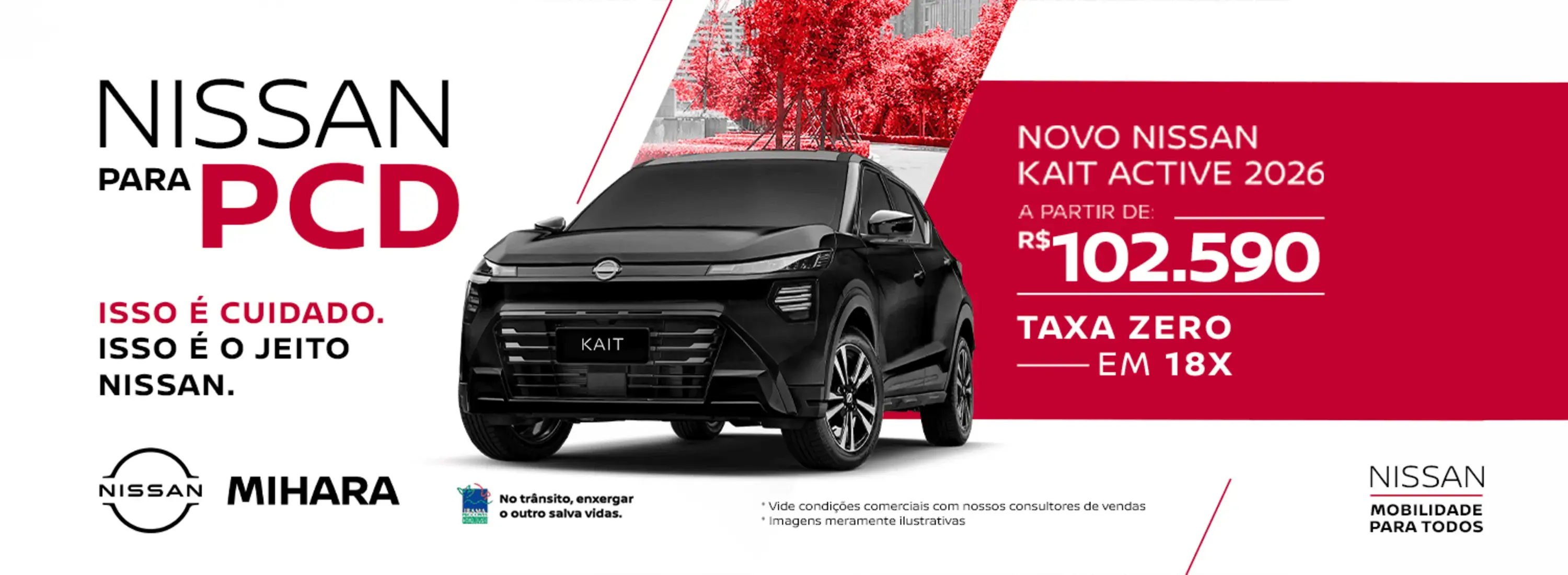 NISSAN PARA PCD KAIT ACTIVE 2026 A PARTIR DE R$ 102.590,00 TAXA ZERO EM 18X 