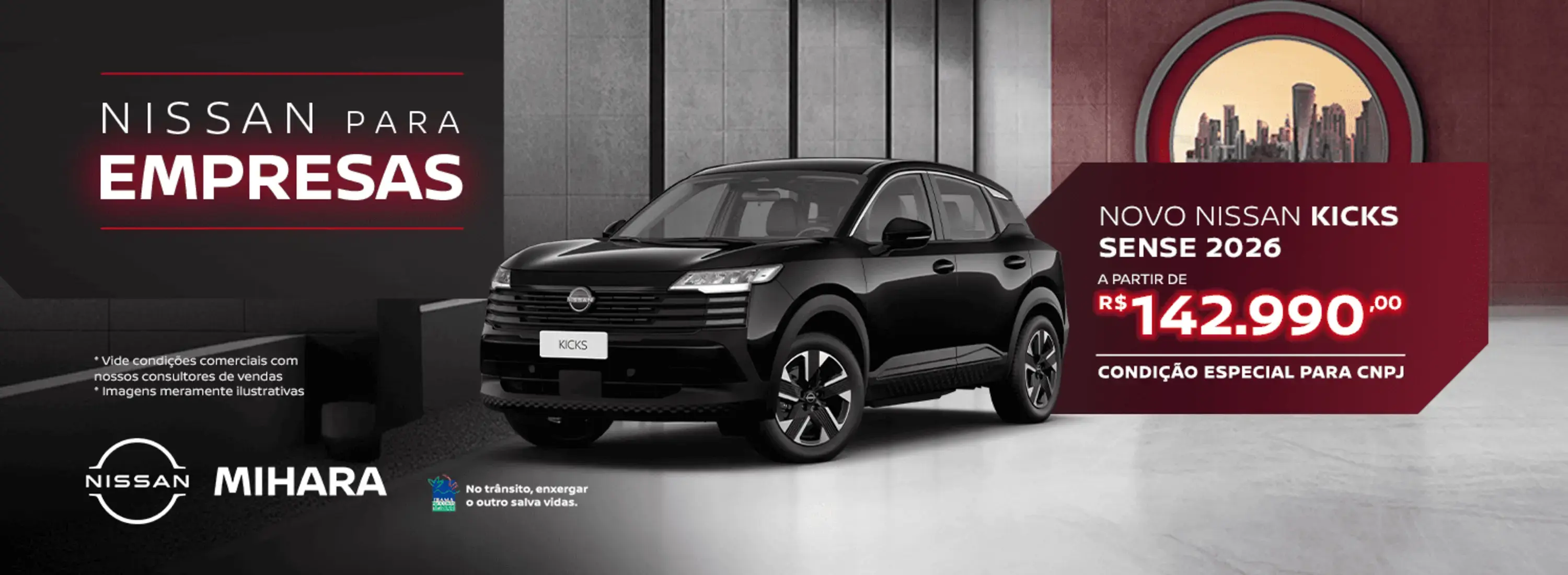 NISSAN PARA EMPRESAS KICKS SENSE 2026 R$ 142.990,00
