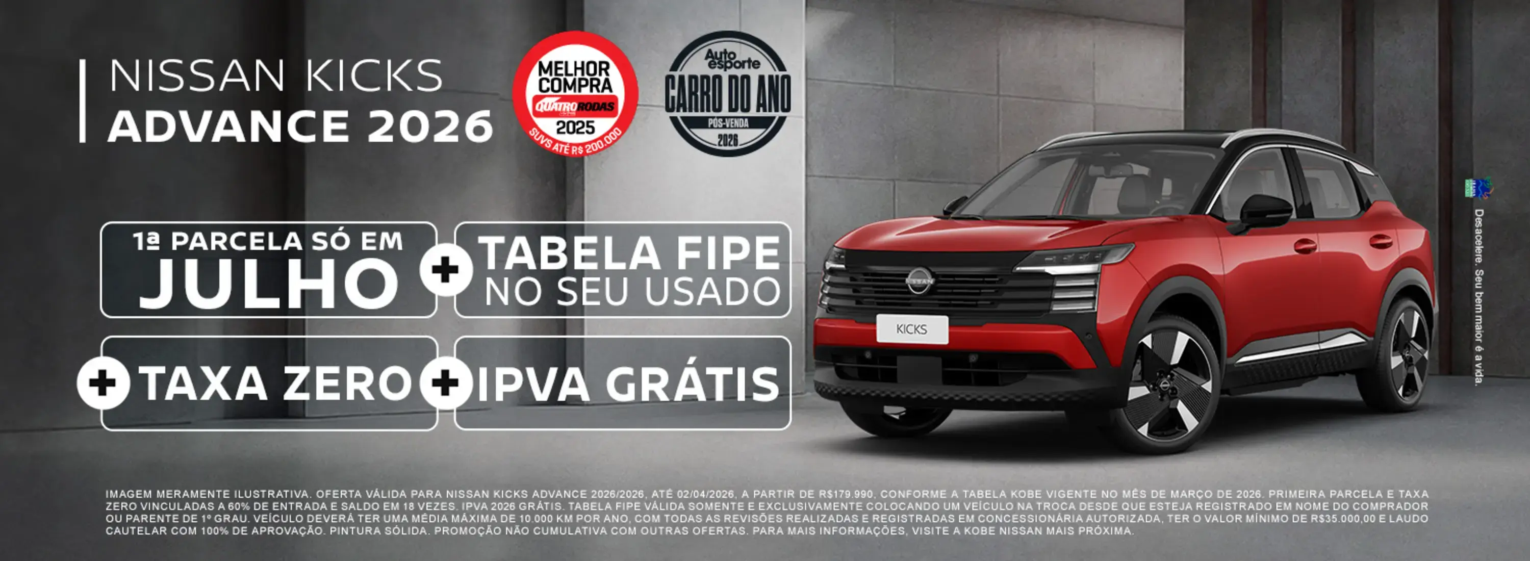 kicks adv março 2026 