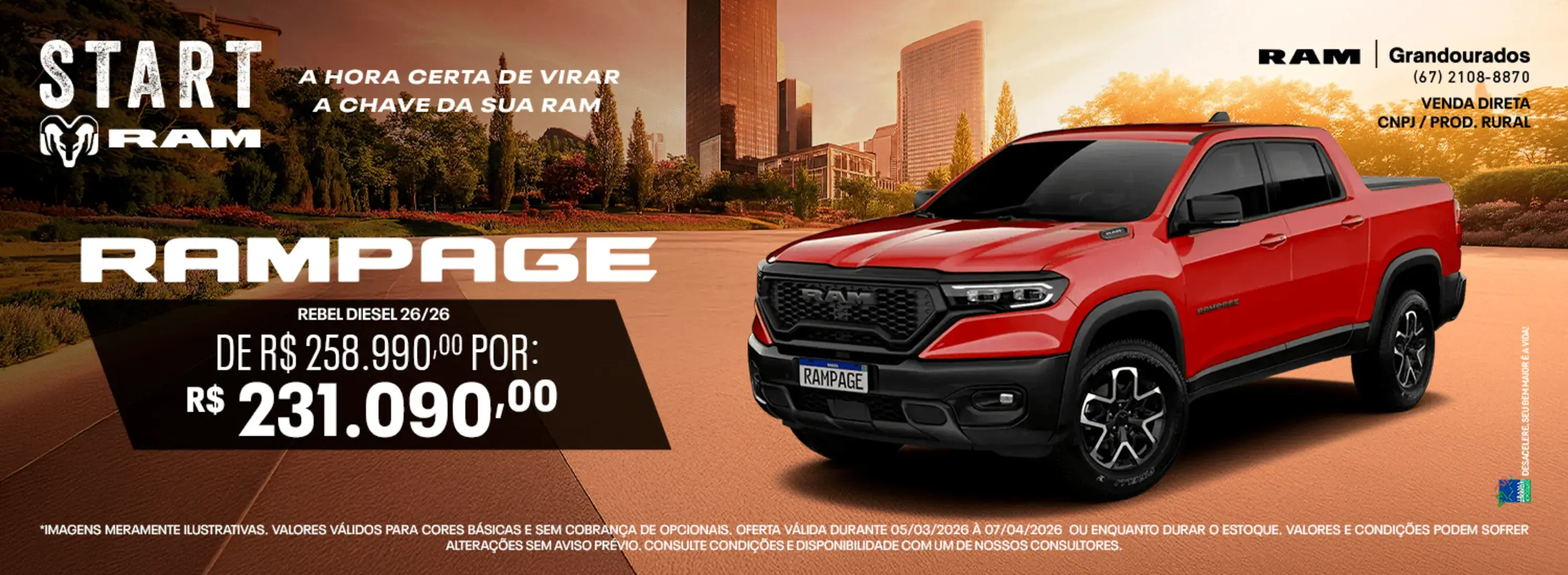 OFERTA RAMPAGE REBEL MARÇO 