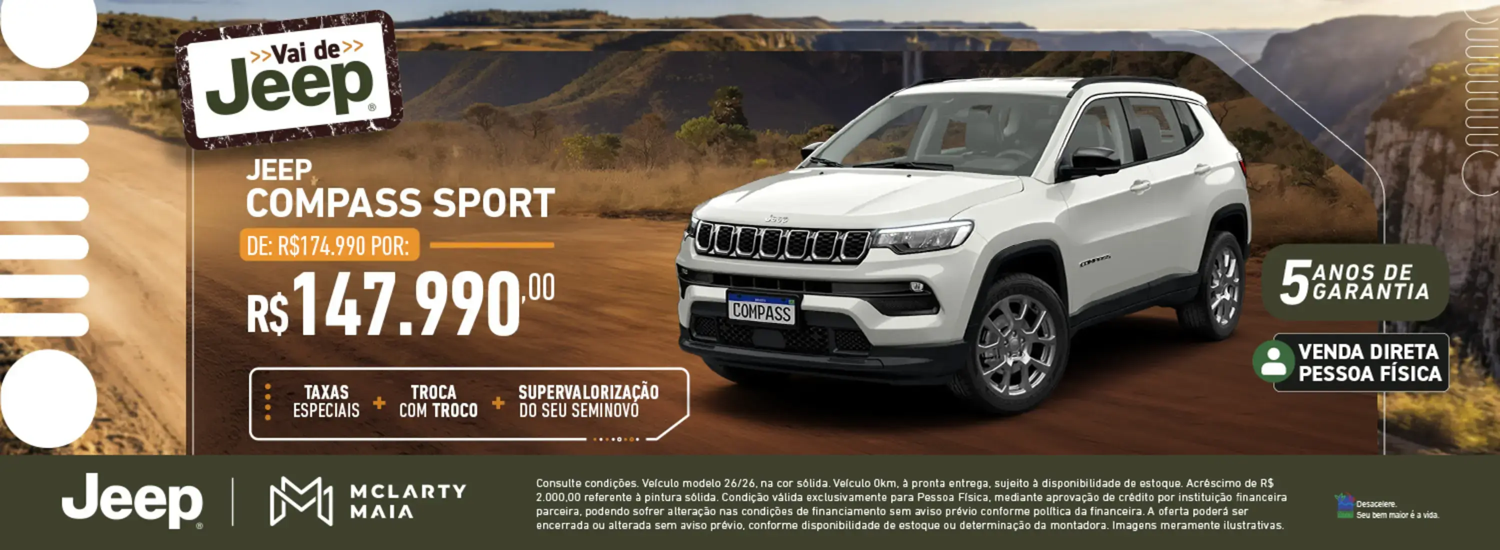 Banner Vai de Jeep - compass branca 