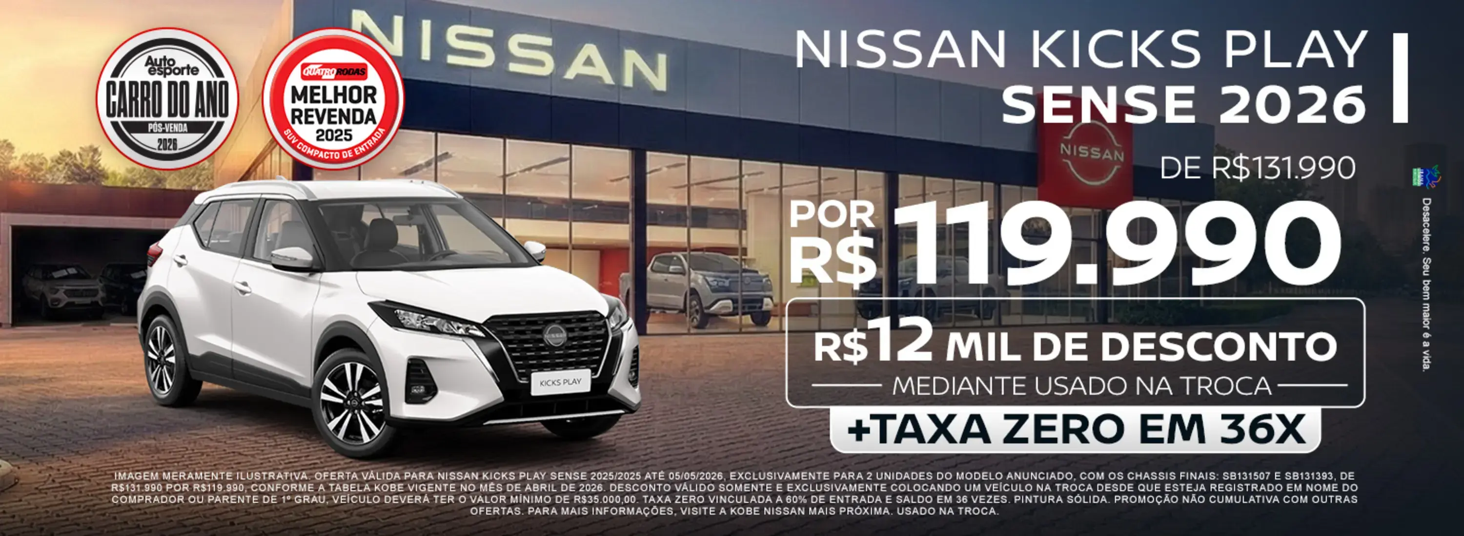 kicks play sense abril 2026 