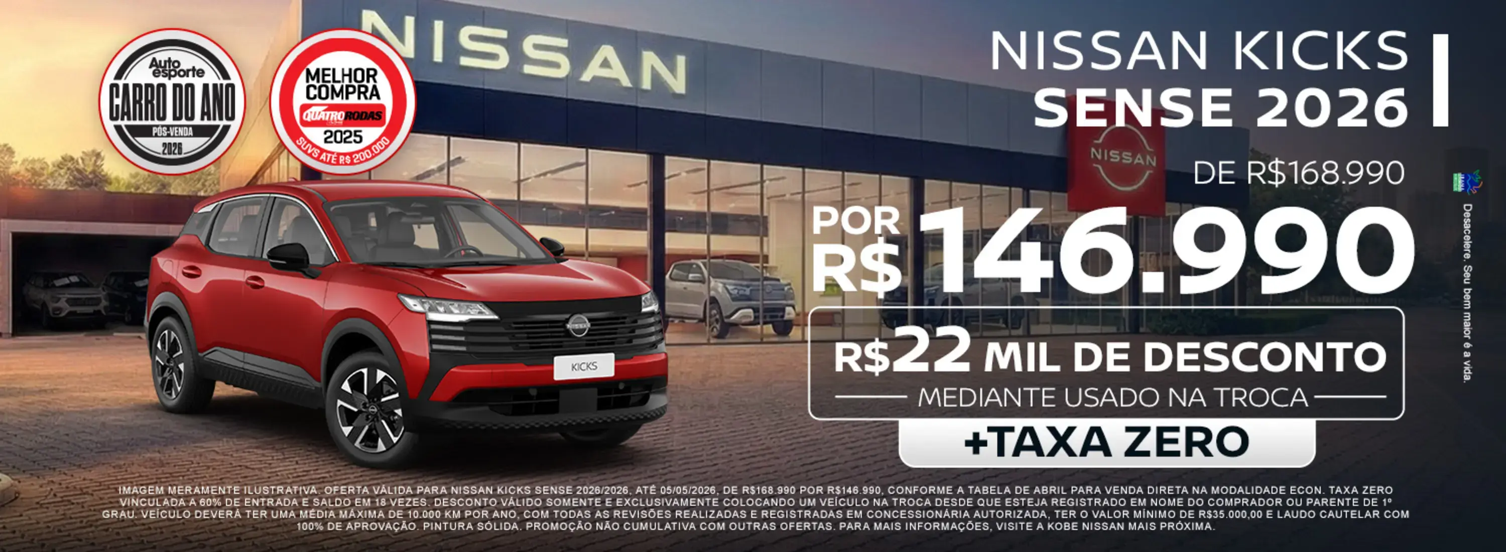 kicks sense abril 2026 