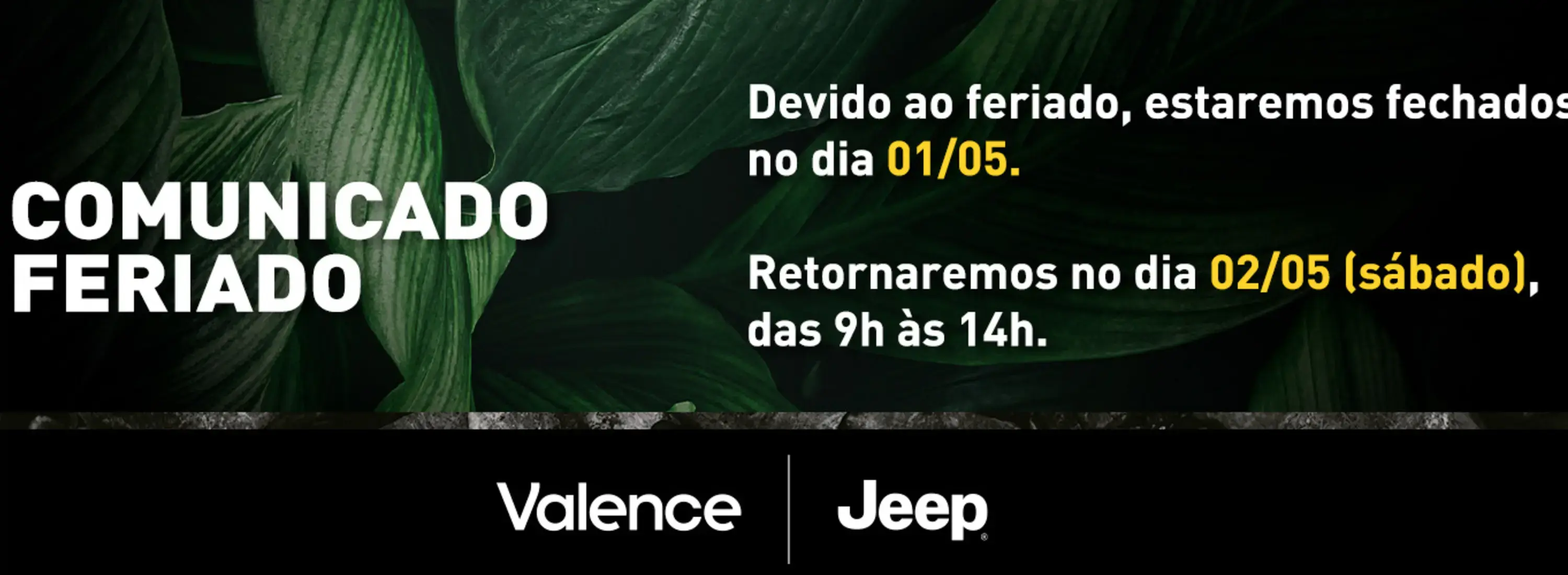COMUNICADO FERIADO 01 DE MAIO 