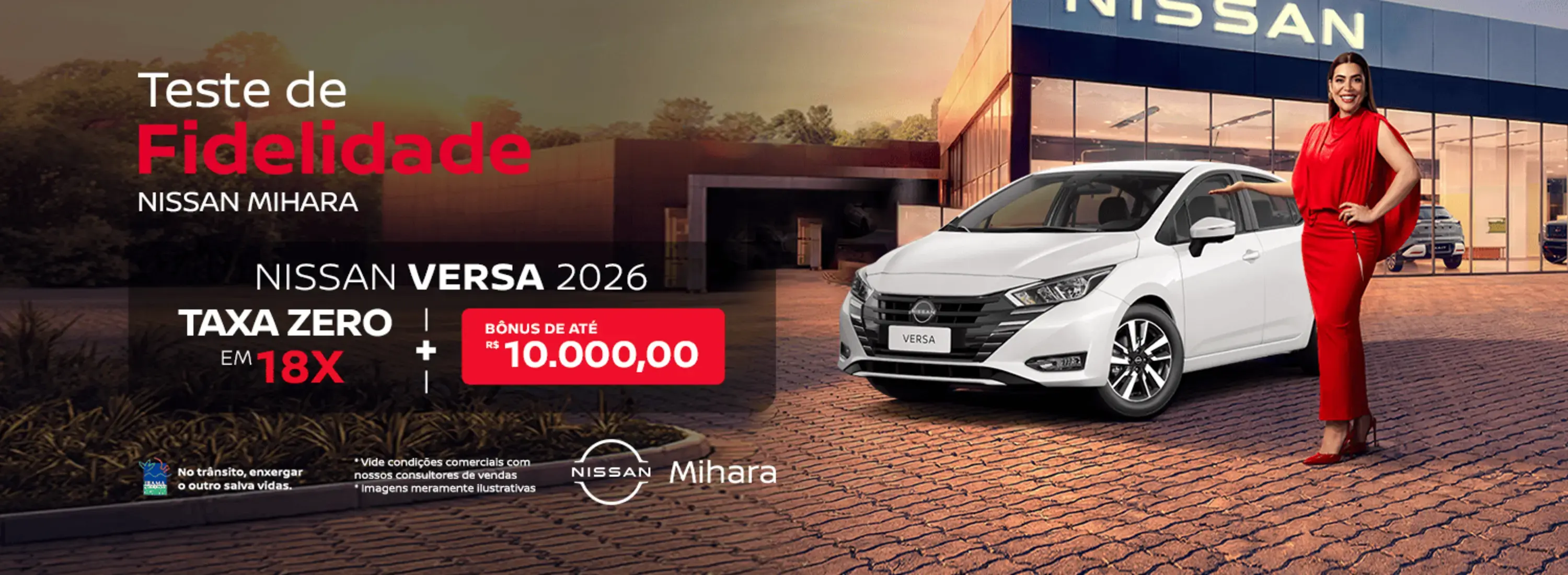 TESTE FIDELIDADE NISSAN MIHARA NISSAN VERSA 2026 EM 18X COM BONUS DE 10MIL 