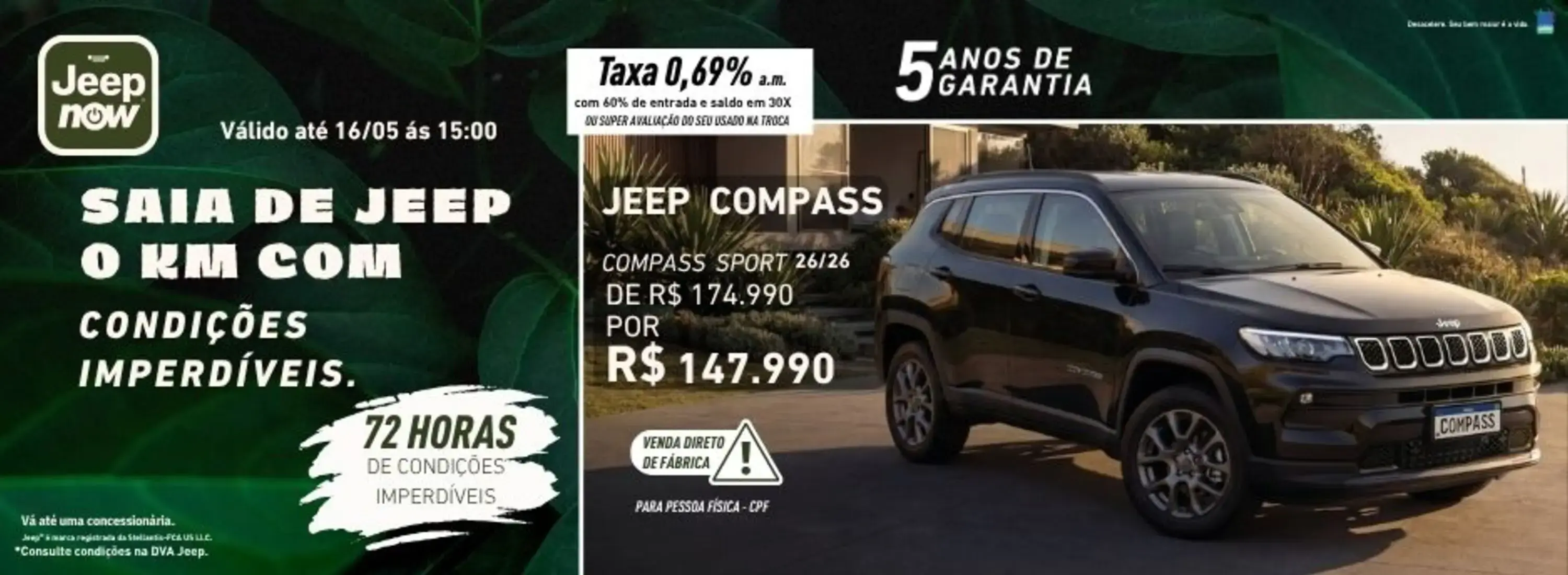 JEEP NOW COMPASS 72 HORAS