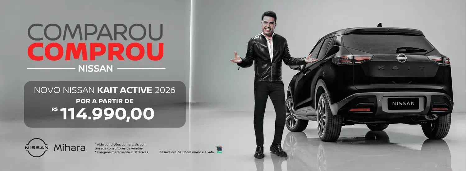 COMPROU GANHOU NISSAN - NOVO NISSAN KAIT ACTIVE 2026 POR A PARTIR DE 114.990,00