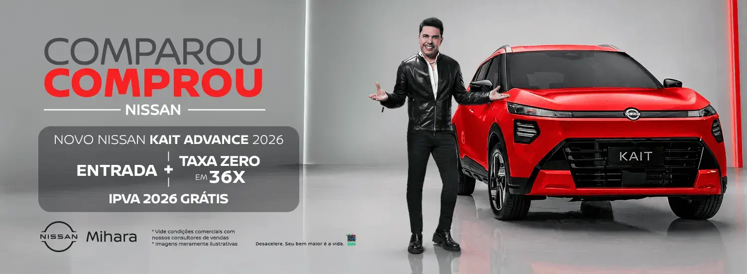 COMPROU GANHOU NISSAN - NOVO NISSAN KAIT ADVANCE 2026 ENTRADA + TAXA ZERO EM 36X IPVA 2026 GRÁTIS 