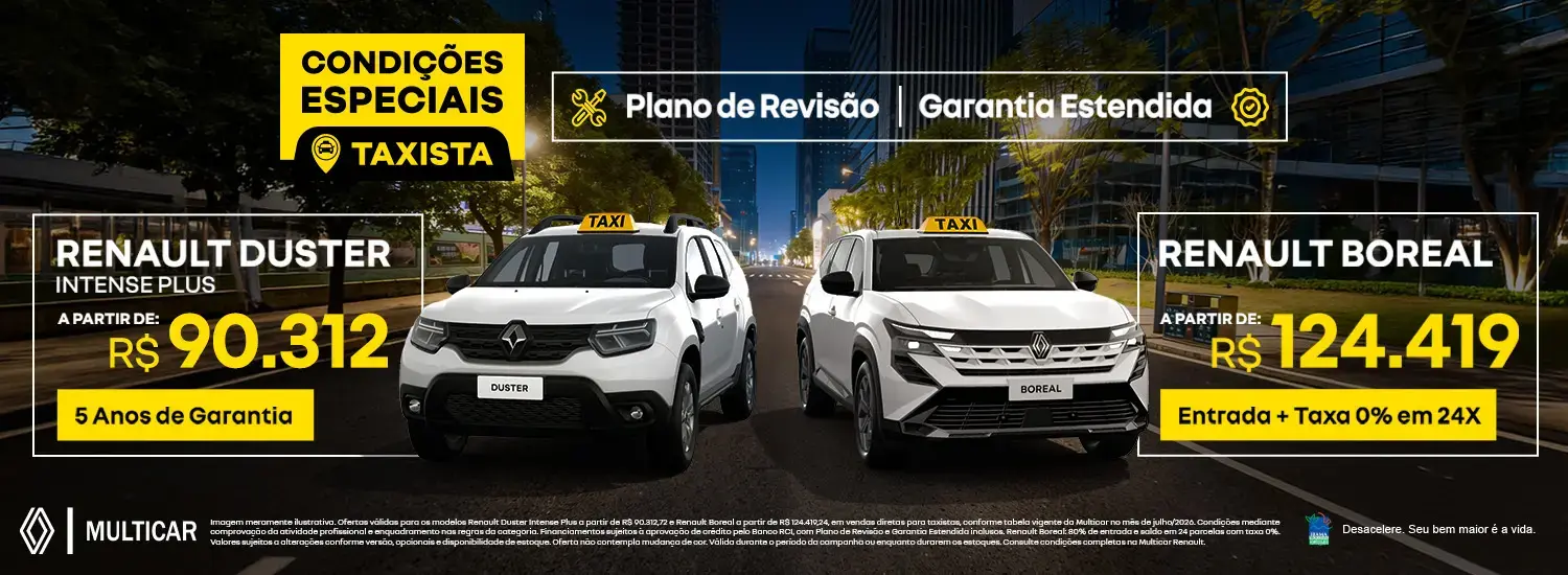 taxista julho 2026 