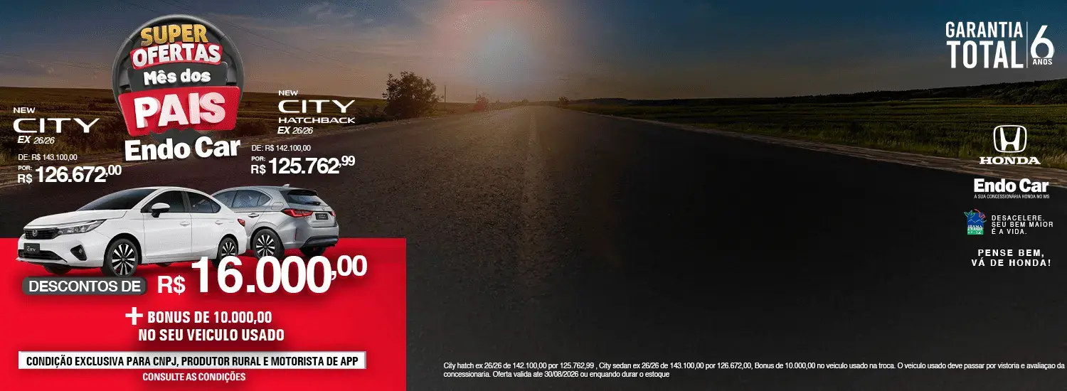 CITY SEDAN E CITY HATCH - CNPJ, PRODUTOR RURAL E MOTORISTA DE APP