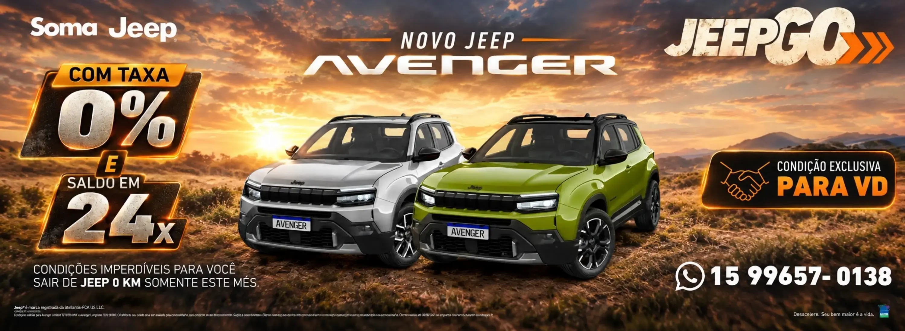 JEEP GO - SETEMBRO - AVENGER TAXA 0