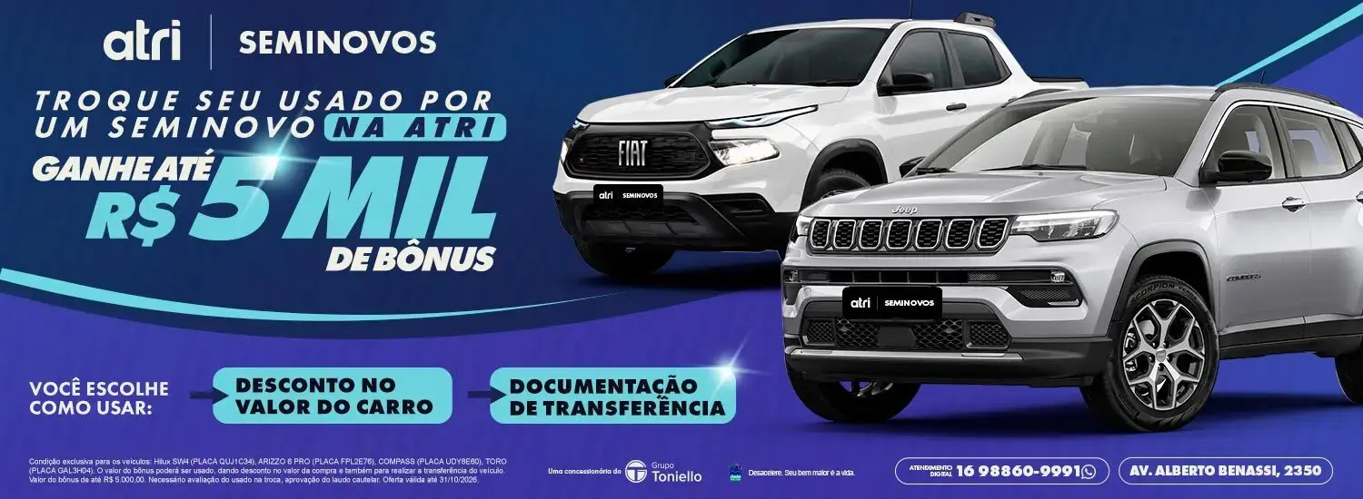 Atri Seminovos. Troque seu usado por um seminovo.