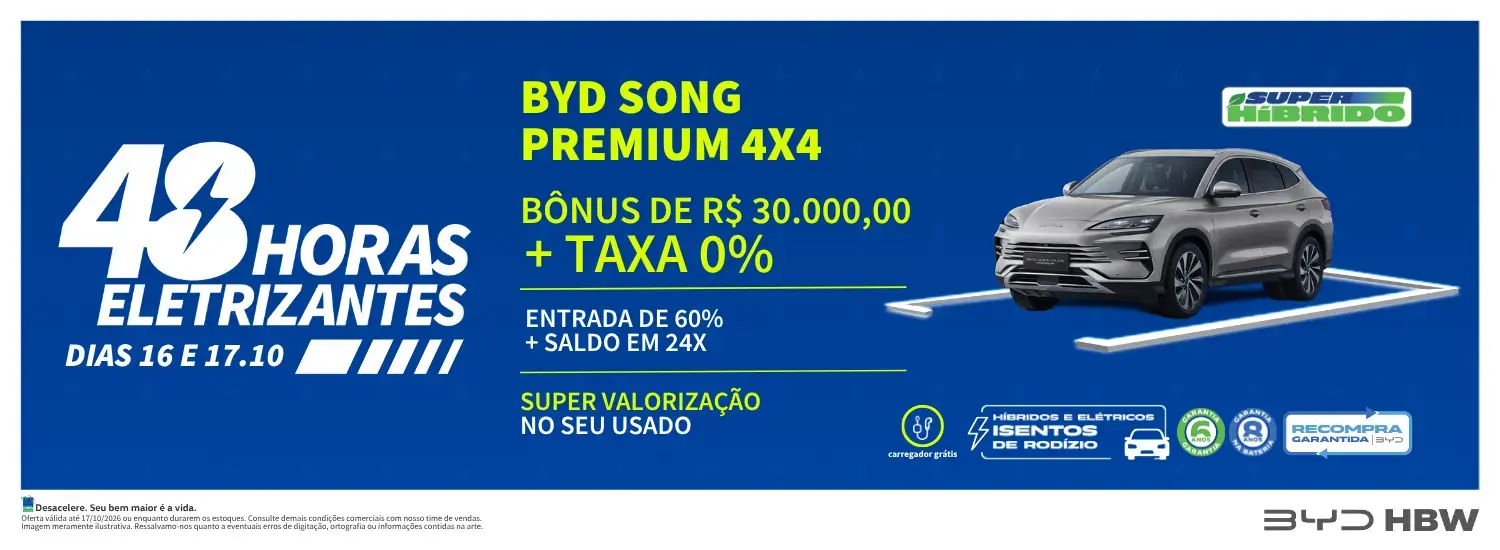 OFERTA NOVOS 48 HORAS SONG PREMIUM 4X4