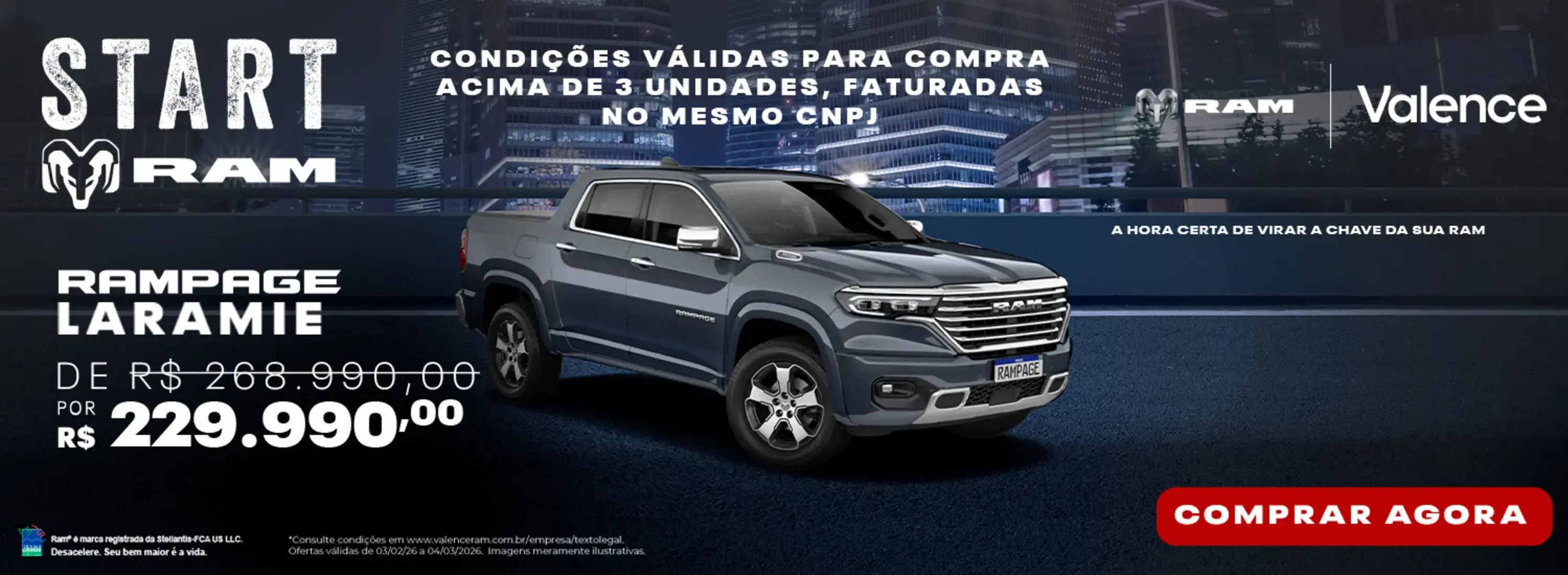 VENDA DIRETA RAMPAGE LARAMIE FEV26 