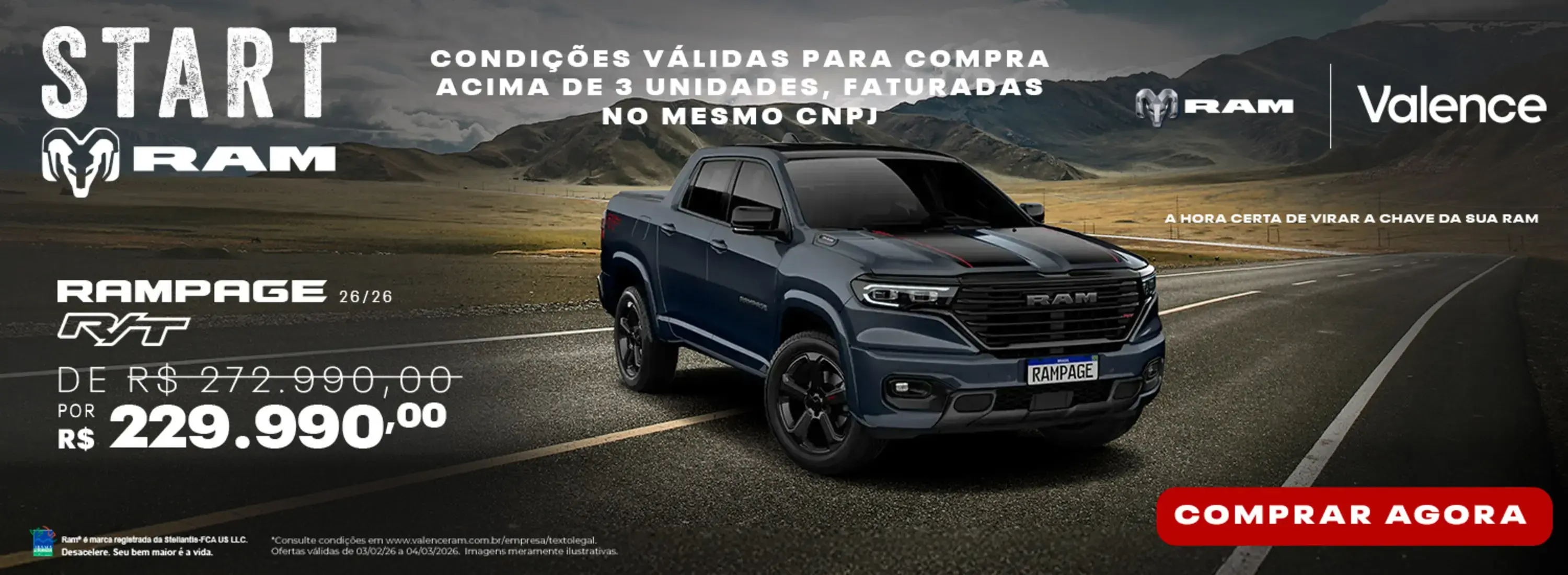 VENDA DIRETA RAMPAGE RT FEV26 