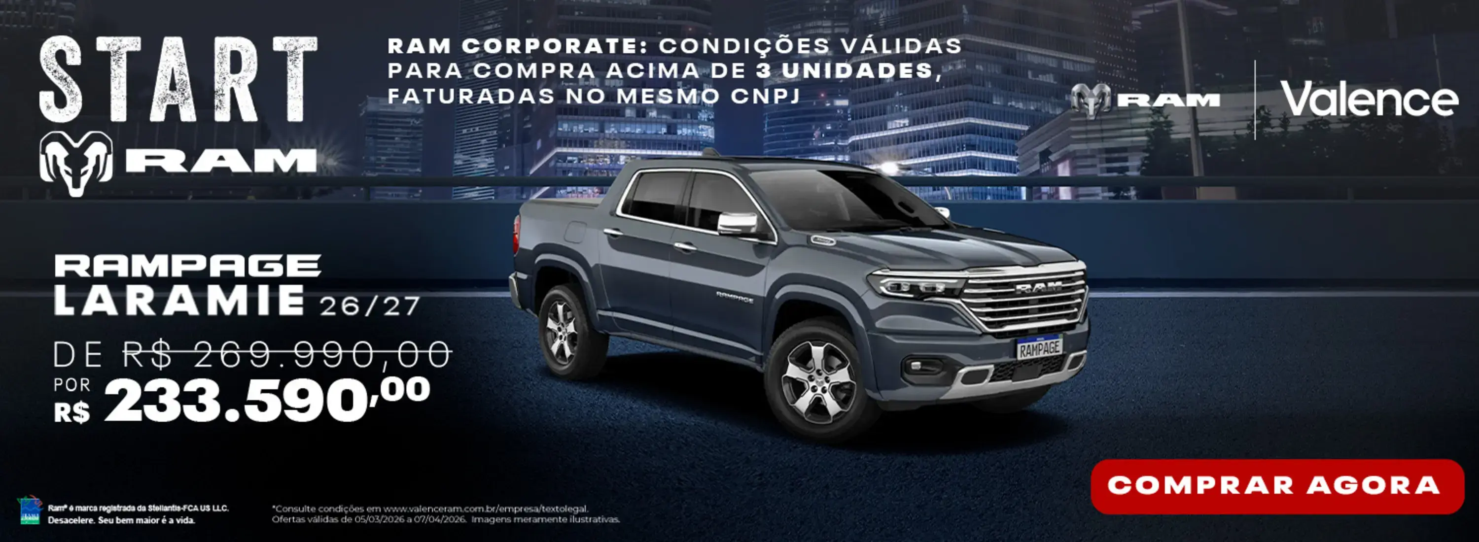 VENDA DIRETA RAMPAGE LARAMIE ABRIL 26 