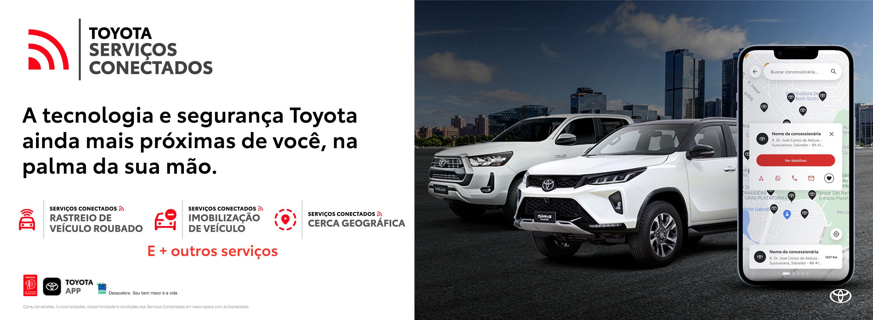 Tecnologia e segurança Toyota na palma da sua mão