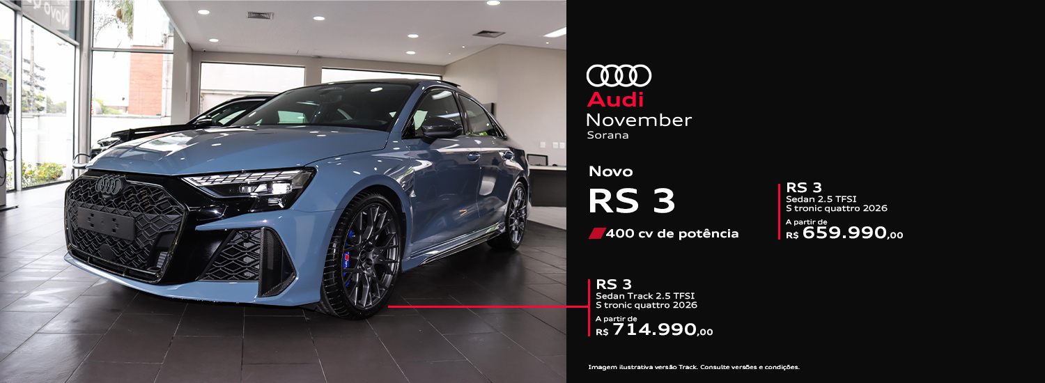  Audi Center Pinheiros - Novo Audi RS3 2026