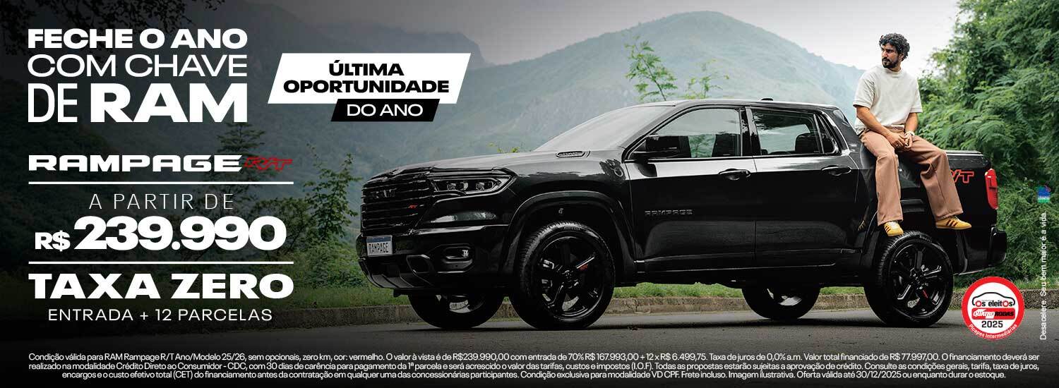 Feche o ano com chave de RAM Ram Rampage RT R$ 239.990,00 