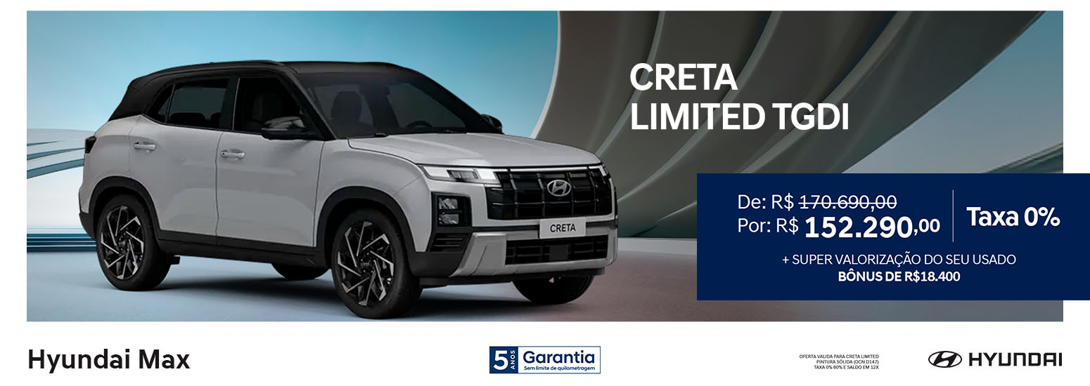Hyundai Creta Limited 0km 2025 em oferta