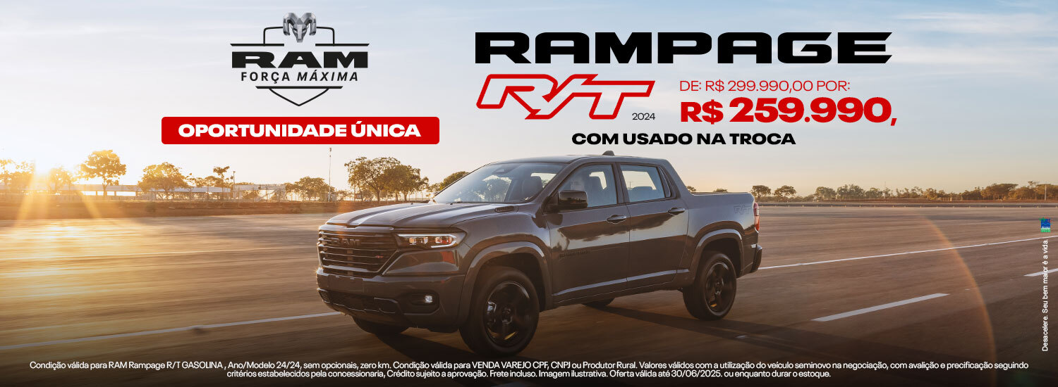 Rampage RT 259.990,00 com usado na troca