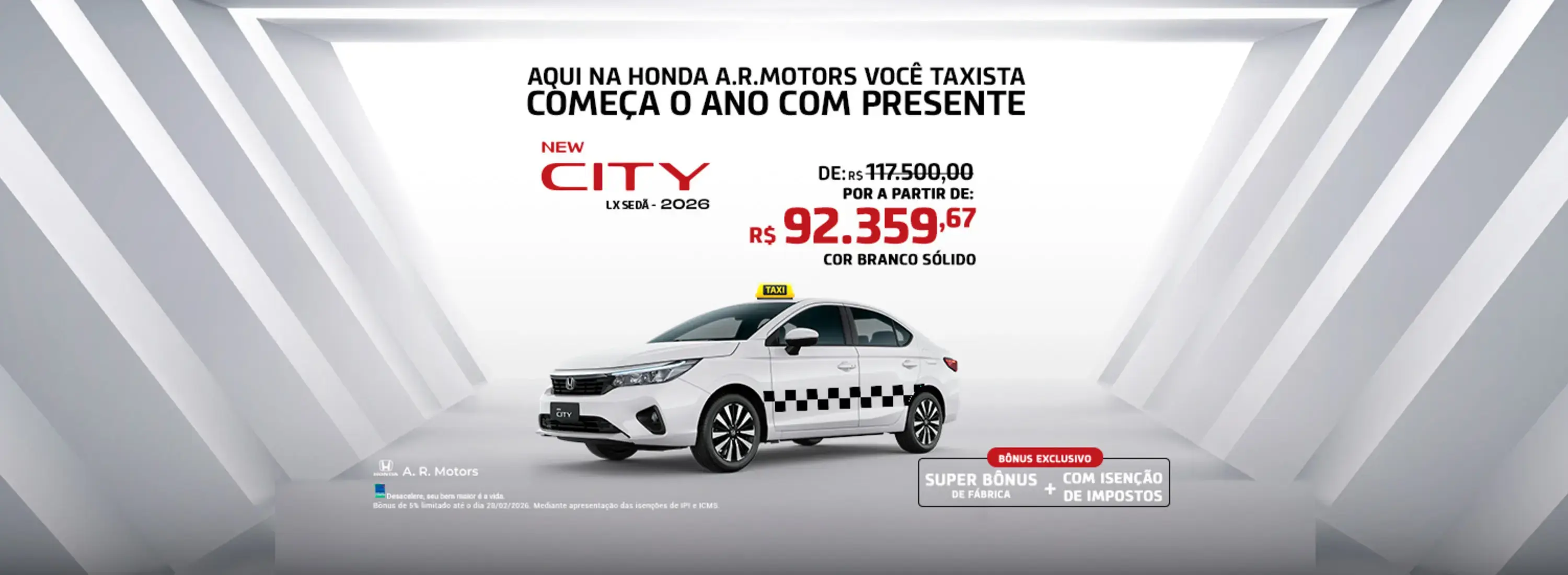Condições Especiais para Taxi