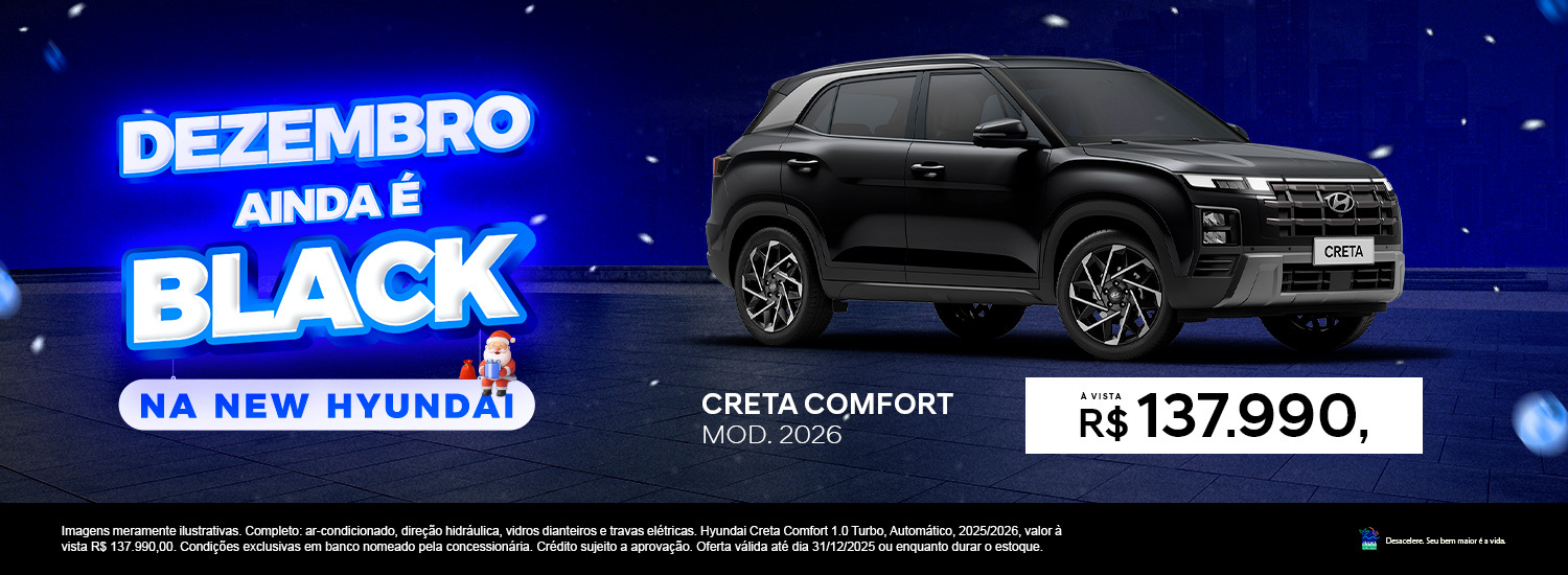 Dezembro ainda é black na New Hyundai! Creta R$137.990,00