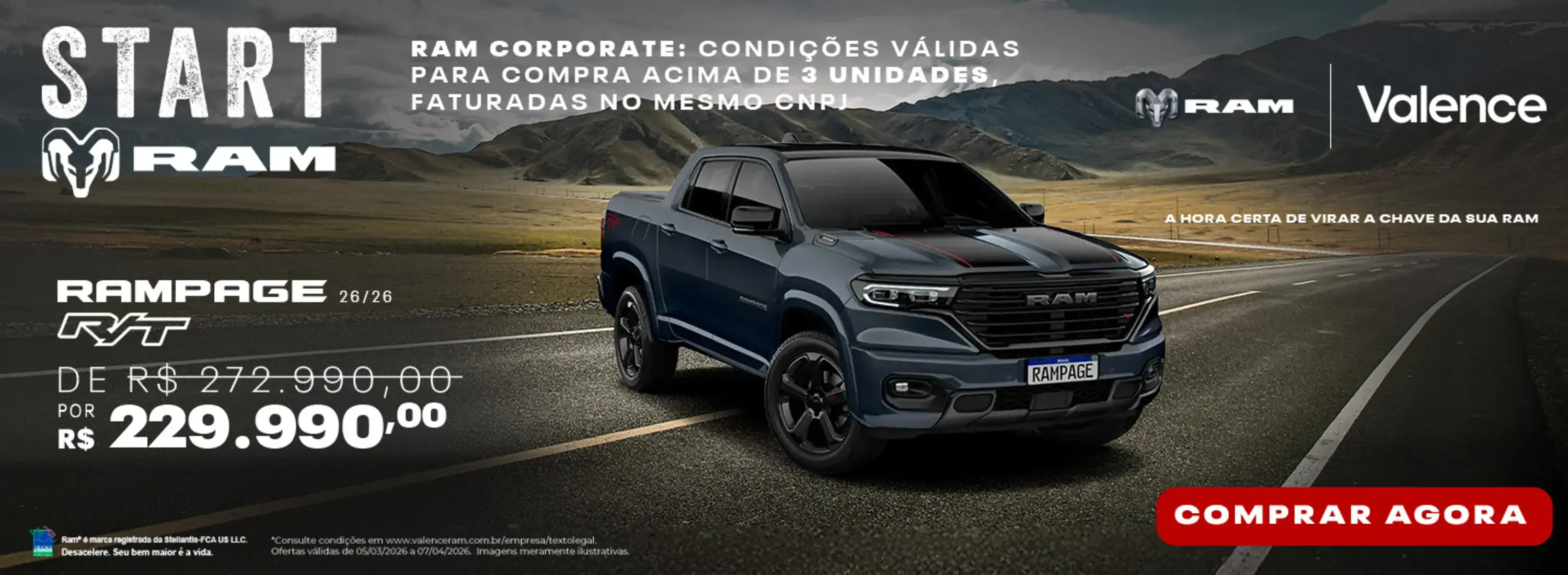 VENDA DIRETA RAMPAGE RT MARÇO 2026